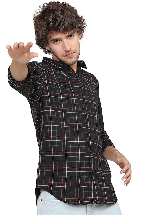 KETCH Men Slim Fit Checked Full Sleeve Shirt